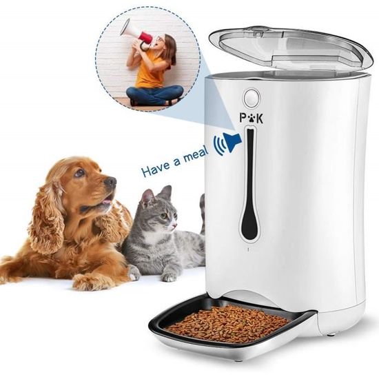 Puppy Kitty 7l Distributeur De Croquettes Pour Chats Et Chiens Distributeur Automatique De Nourriture Vocal Programmable Cdiscount