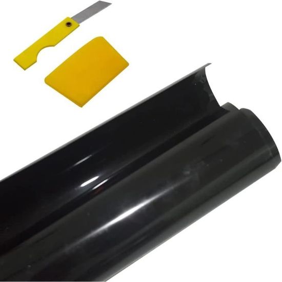 Film Teinte Vitre Noir Super Foncé 35% - Pour Voiture, Bureau, Maison - 50x152 Cm Sans Colle