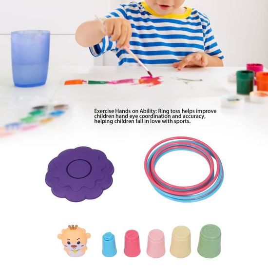 Falafoty Jeu De Lancer D'Anneaux Pour Enfants - 18 Anneaux Colorés, Activité Extérieur Intérieur
