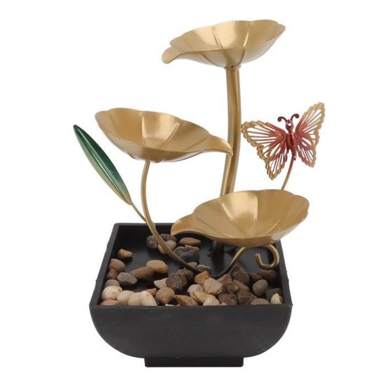 Fontaine D'intérieur Feuille De Lotus à 3 Niveaux Avec Lumière LED - Relaxation, Bureau, Salon - USB