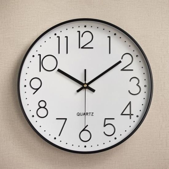 Uootach Horloge Murale Silencieuse 30CM Moderne Blanc Caractères Or - Élégante Et Précise