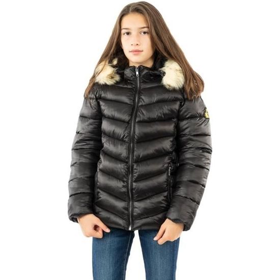 Doudoune Kaporal Mado Pour Fille - Capuche Avec Fausse Fourrure Amovible, Fermeture Zippée, 100% Polyamide