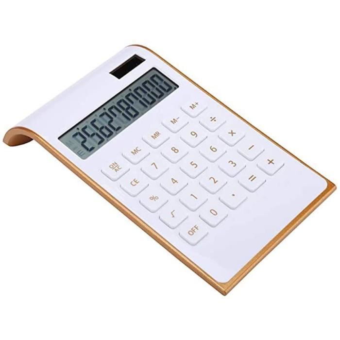 Leoyee Calculatrice de Bureau à 10 Chiffres Alimenté par Batterie/Solaire écran LCD Inclinable 