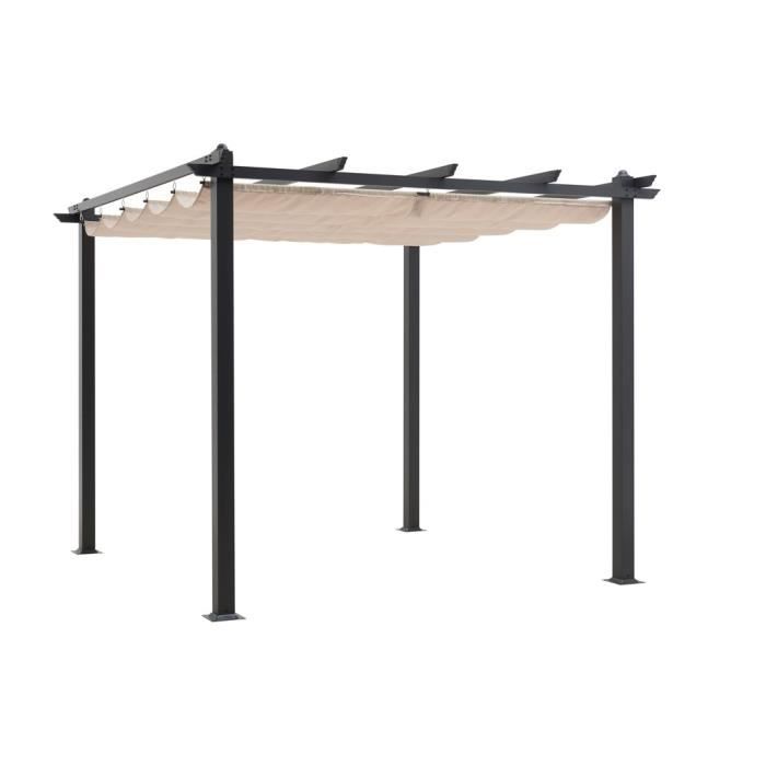 Cordoba Pergola En Aluminium 3x3 M Toile Beige Achat Vente