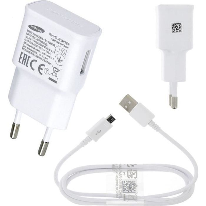 Acce2s - Chargeur Rapide USB Original 1,5A + Câble pour SAMSUNG Galaxy J3 2016 - J1 2016 - J7 2016 - J5 2016 - J5
