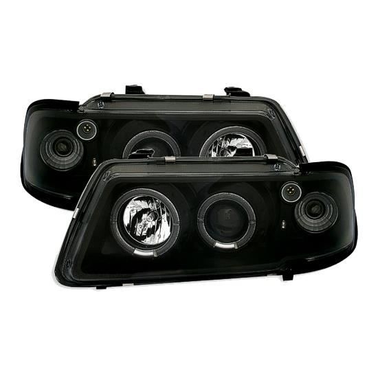 2 FEUX PHARE AVANT ANGEL EYES LED POUR AUDI A3 8L PHASE 1 DE 08/1996 A 08/2000 MONOBLOC NOIR