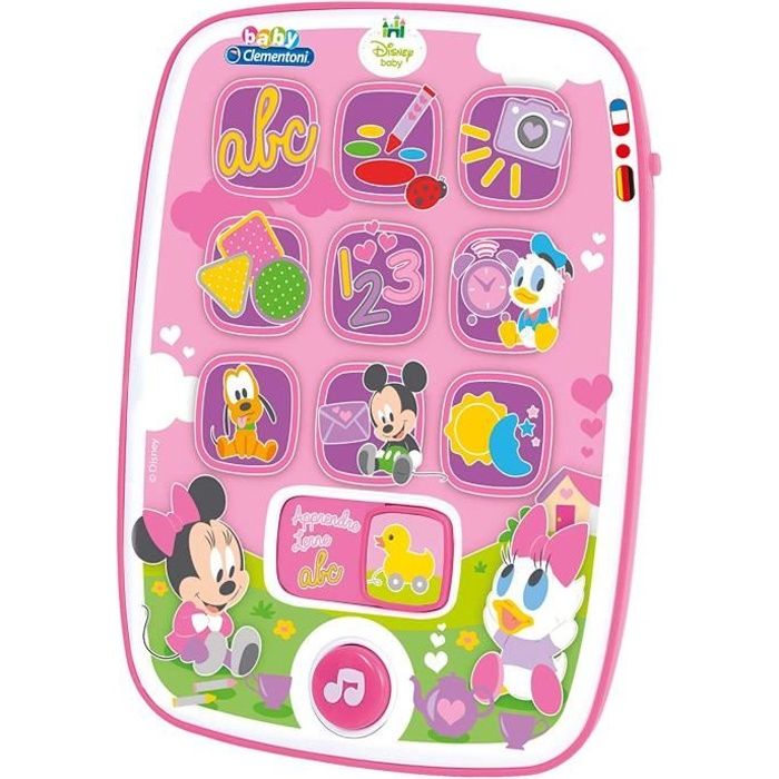 Tablette enfant bébé disney minnie musicale jeux electronique educatif multimedia lettre couleur forme chiffres cadeau jouet noel