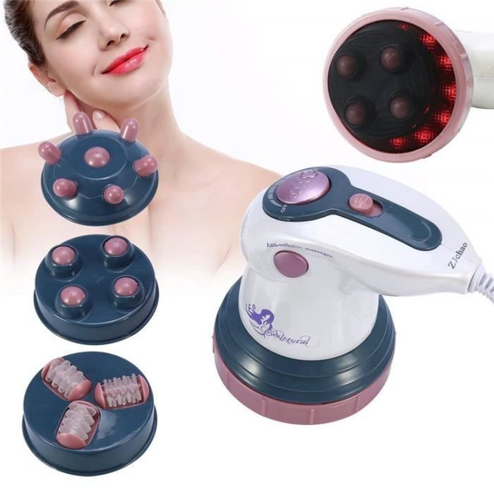 Masseur Anti Cellulite, Appareil De Massage Portable à Percussion avec 4 Têtes Multifonctionnelles ,Pourpre