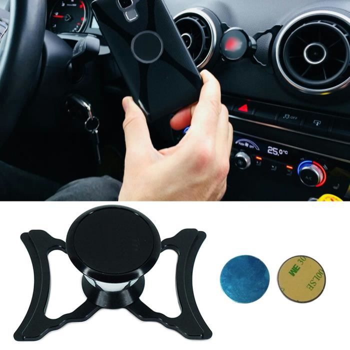 Support Téléphone Voiture Porte-téléphone Fixation GPS pour Audi A3 S3 8 v (2014-2018) Grill d'Aération Montage Sortie d'Air Noir