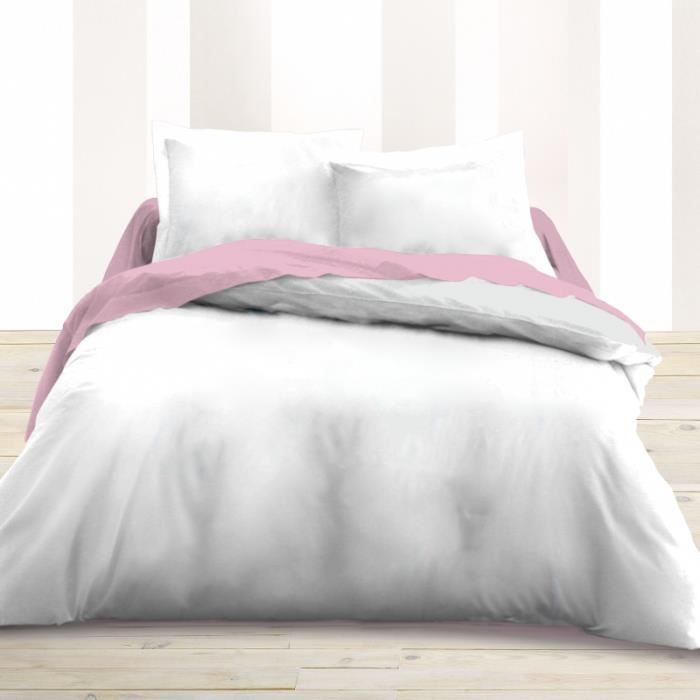 Housse de couette 220 x 240 unie blanc 100% Coton / 57 Fils/cm2