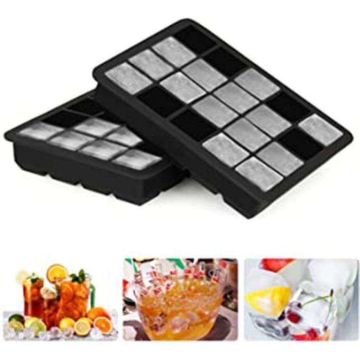 bacs à glaçons Silicone 20 Cubes Moule à glaçons Moule de Cube de Glace pour Whisky, Cocktail et Toute Boisson - 2 Pack