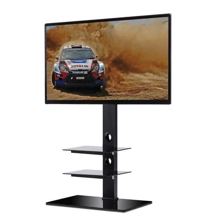 ChangM Meuble TV avec Support Cantilever pour TVs et Ecrans LCD LED de 32 à 65 Pouces Rangement avec 3 Etagères de AV Equipments