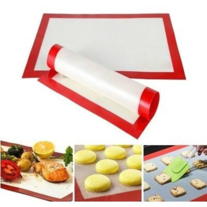 MOD Lot de 2 Pcs Tapis de Cuisson en Silicone Pâtisserie Plat Pour Four Toile de Cuisson Professionnelle Anti-adhérante
