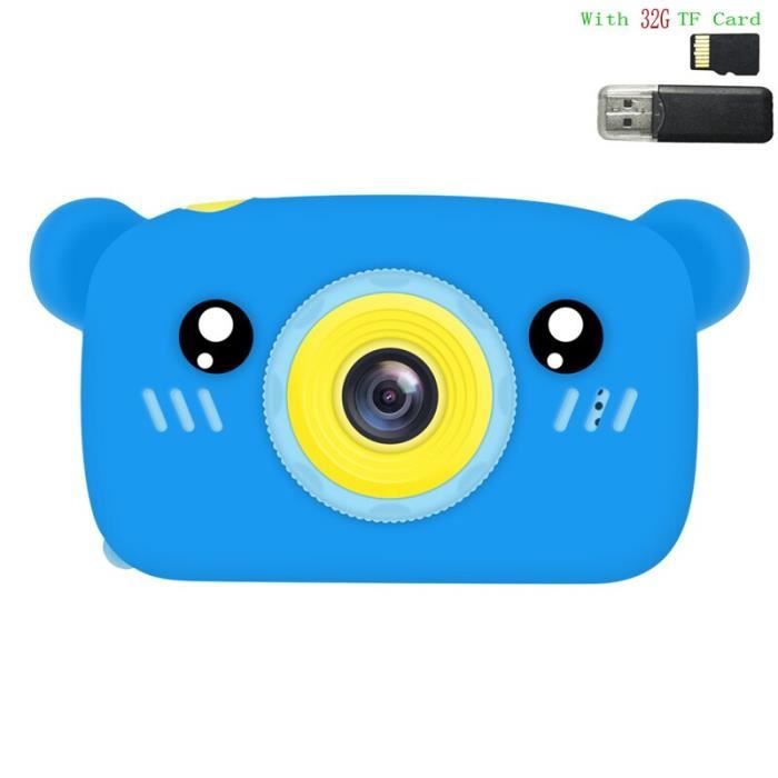 Appareil photo enfant,Mignon ours électronique appareil photo numérique jouets pour enfants cadeaux - Type With 32G TF Card #D