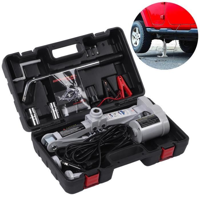 Levage de pneu électrique Kit de cric de voiture électrique avec clé à pneu 3 tonnes 12V 42cm de levage pour véhicule