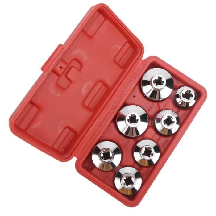 Outil de dévissage du filtre à huile 7 pièces / ensemble clé à filtre à huile 24 27 29 30 32 36 38mm universelle pour les