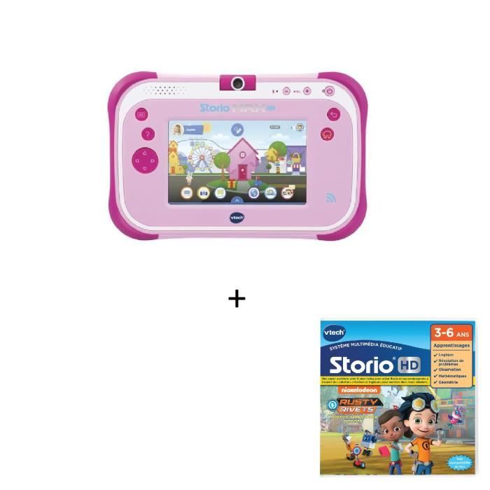 VTECH - Tablette STORIO MAX 2.0 rose + Jeu HD Storio RUSTY RIVETS