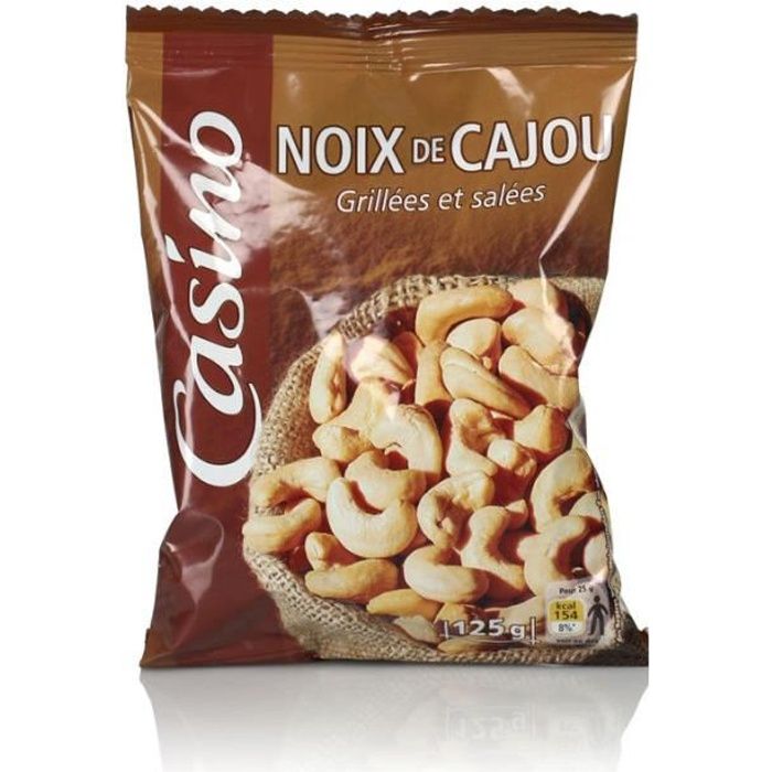 CASINO Noix de Cajou Grillées et Salées 125g