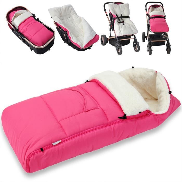 Chancelière bébé 93cm adapté poussettes, sièges bébé voitures - rose