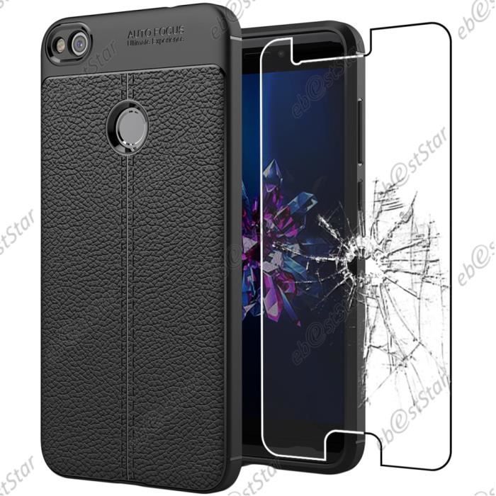 ebestStar ® pour Huawei P8 Lite (2017) - Coque + Film Protection en Verre Trempé, Cuir Luxe Flexible Silicone Gel Coussins d'Air,