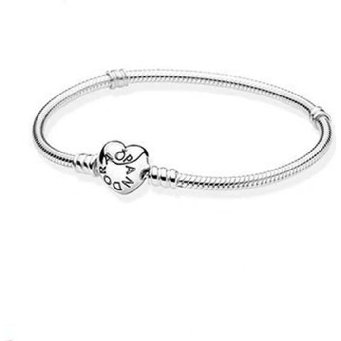 Bracelet pandora 925 En Argent Sterling Moments Serpent Chaîne Bracelet Ajustement Original Charmes Bijoux À Brico 17 cm