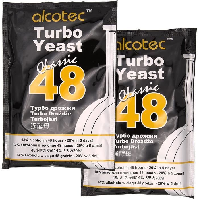 Levure - 2 Levures Turbo Alcotec Classic 48H