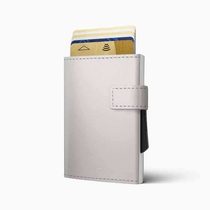 ÖGON DESIGN - CASCADE | Blaster - Portefeuille Beige en Aluminium et Cuir italien