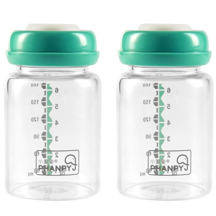 2pcs biberon d'allaitement en verre propre portable pour bébé maman à l'extérieur (grande taille) COFFRET BIBERONS