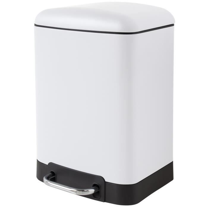 Poubelle 6L - blanc mat