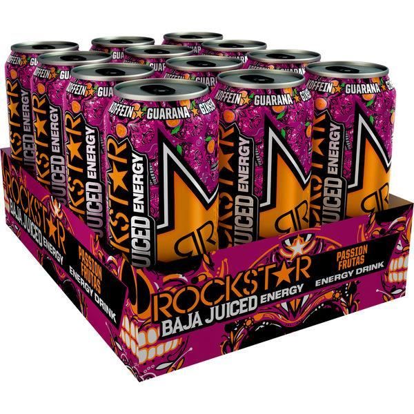 Rockstar Baja Juiced Passion Frutas 0,5l (Pack de 12)