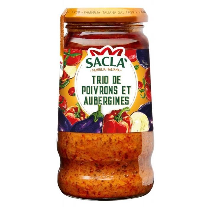 SACLA - Sauce Trio De Poivrons Et Aubergines 290G - Lot De 3