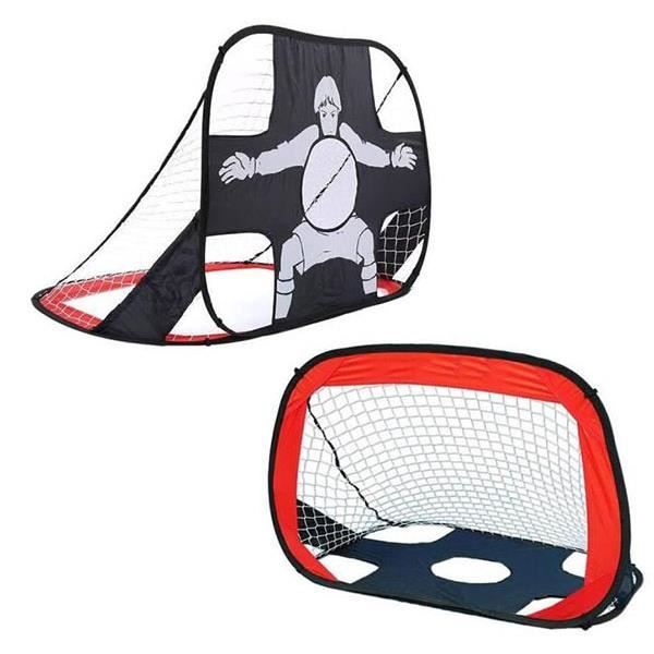 2en1 But de Foot Cage de Football Pliable Portable Soccer Goal et cible Shot avec sac de rangement Football enfants 110 x 80 x 80 cm