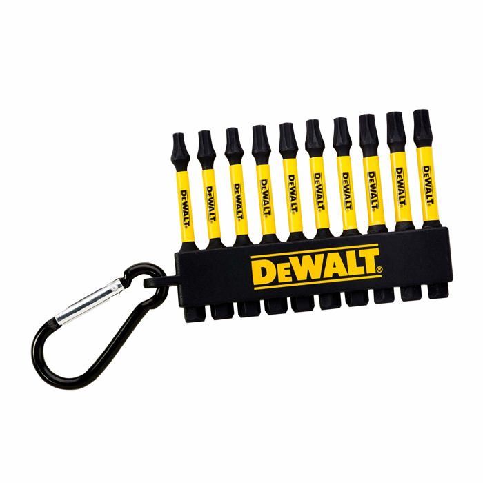 Embout de tournevis douille de tournevis Dewalt DT7275 QZ Lot de 10 porte cles Torx 57 mm jaune