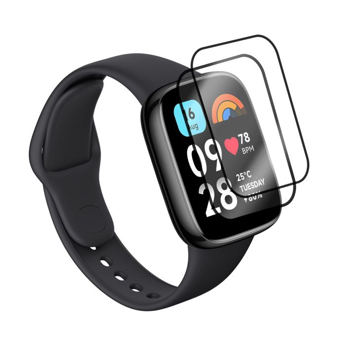 Lot de 2 films protecteur avec bords Noir pour Xiaomi Redmi Watch 3 1.75 M2215W1 verre trempé de protection transparent - Yuan Lot de 2 films protecteur avec bords Noir pour Xiaomi Redmi Watch 3 1.75 M2215W1 verre trempé de protection transparent - Yuan