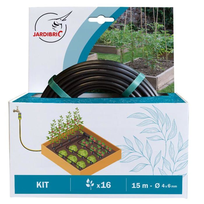 Jardibric Kit Goutte à Goutte 25m² Avec Programmateur - Irrigation Autonome 40m Tuyau 6mm