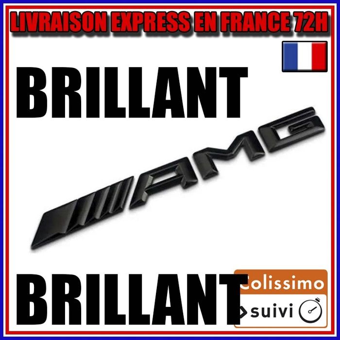 Badge étoile Mercedes Classe A W176 - Noir Brillant - Pour Coffre Arrière - Réf A1768170016