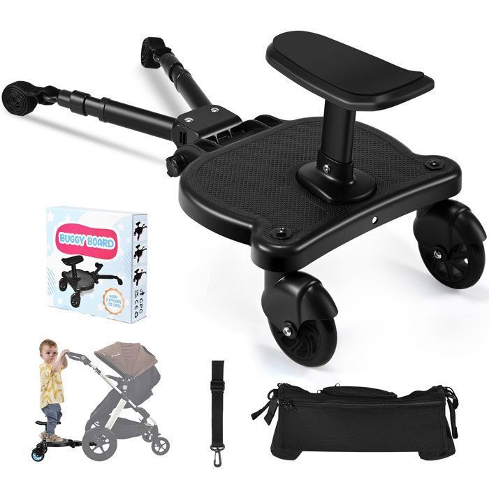 Planche Poussette Universelle Avec Siège - Enfant 2-6 Ans (25 Kg) - Réglable Et Antidérapante - Pour Multi-enfants