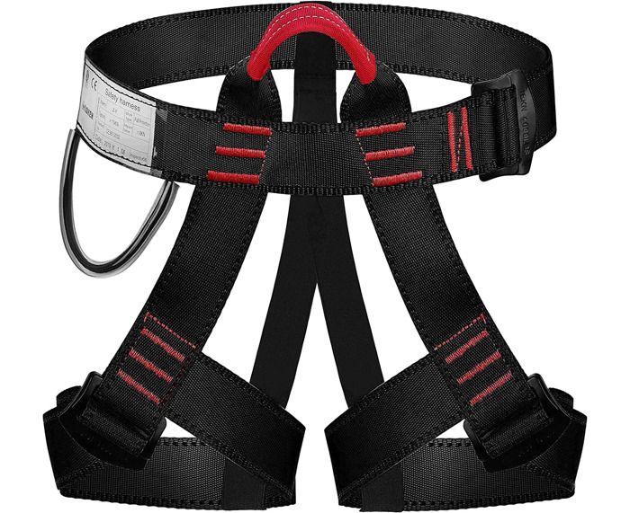 Ceinture D'Escalade Demi-Harnais GBKDQQ Anti-Chute - Polyester Haute Résistance, Homme Femme Enfant Noir