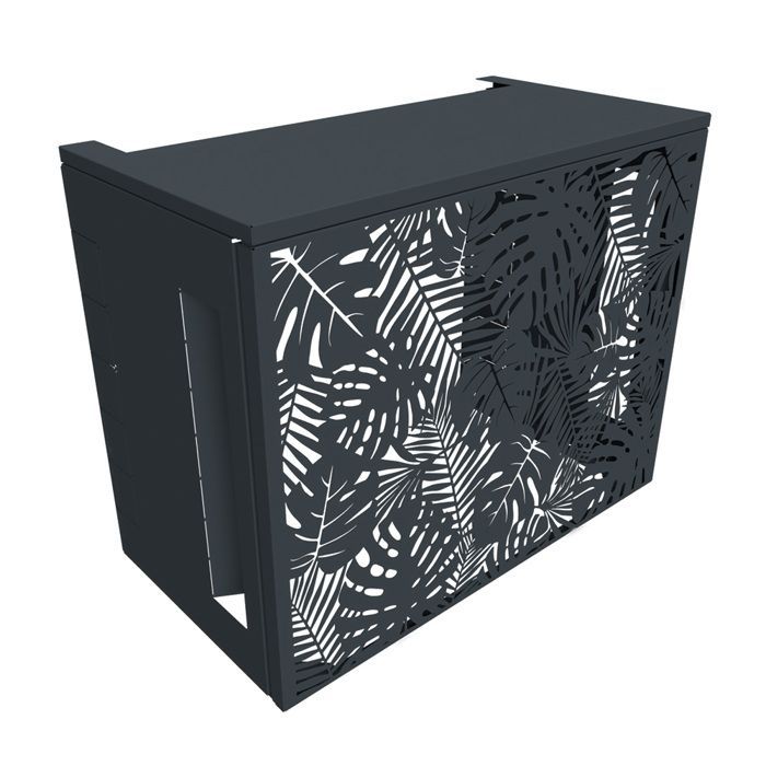 Cache climatiseur extérieur ATOLE en aluminium thermolaqué - Taille 2 : H. 113 x L. 110 x P. 64 cm - Gris anthracite