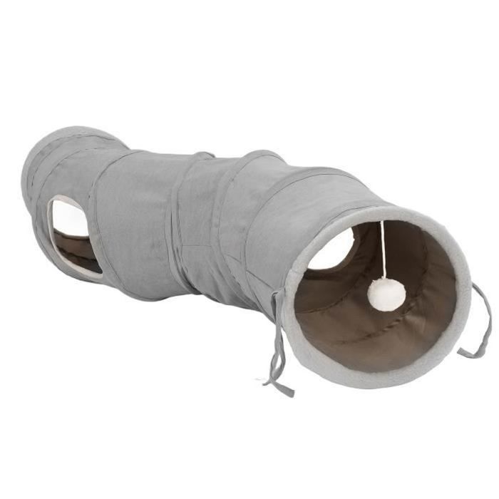 tunnel pour chat pliable Tunnel de chat pliable jouet de tube de jeu de chat en forme de S avec boule suspendue pour lapins