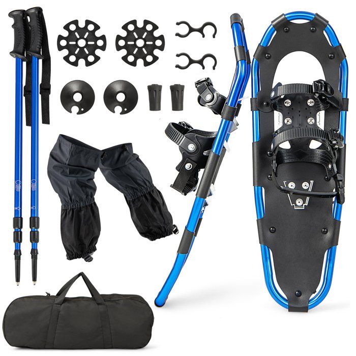 Kit Raquettes à Neige NACATIN 4 En 1 – Aluminium Léger, Bâtons Réglables, Guêtres Et Sac – Tailles 53/63/76 Cm