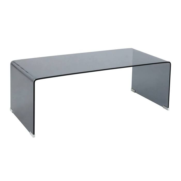 Table basse rectangulaire L110 cm en verre trempé noir Greta - Oviala Table basse rectangulaire L110 cm en verre trempé noir Greta - Oviala