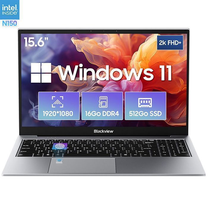 Ordinateur Portable Blackview Acebook 8-PC portable 156 FHD+ SSD Intel N15016Go RAM+512Go ROMWindows 111920 * 10802.4G+5G WiFi