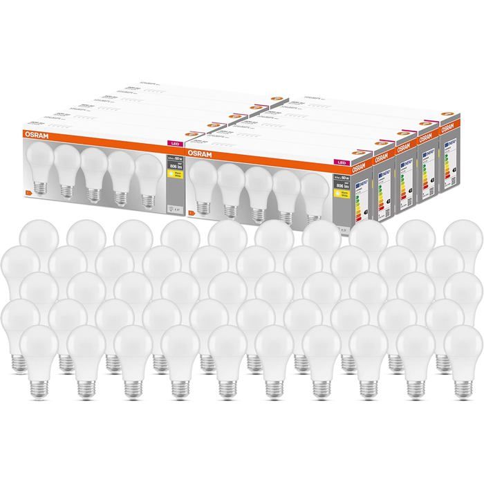 Lampe LED OSRAM Base Classic A E27 Blanc Chaud 2700K 8 50W 5-Pack Lampe LED OSRAM Base Classic A E27 Blanc Chaud 2700K 8 50W 5-Pack