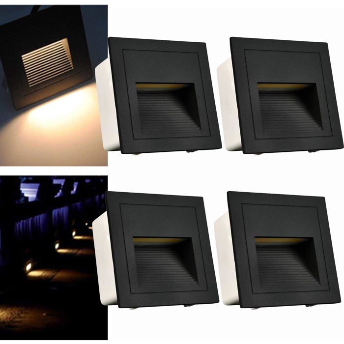 3W LED Applique encastré Murale Lumières descalier Lumières de Marche (Blanc chaud) Lampe de chevet Aluminium Éclairage et Label