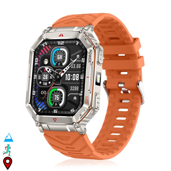 DAM Smartwatch KR92 avec appels BT GPS outils dexploration ChatGPT et plus de 100 modes sportifs. 43x13x59 Cm. - vue 2