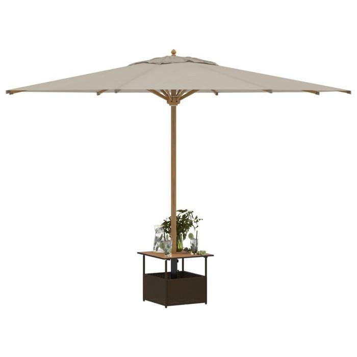 Black Friday Table à dîner de jardin BURKE 2/4 PERSONNES avec trou de parasol marron résine tressée TTT305