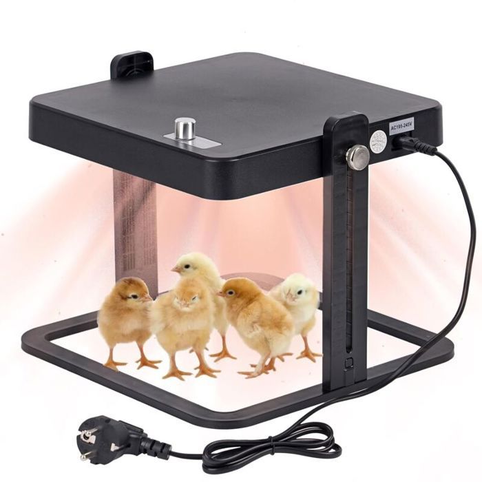 Plaque chauffante pour poussins - Virex® - 15W - Température réglable 45°C-70°C - Hauteur ajustable 15-175 cm