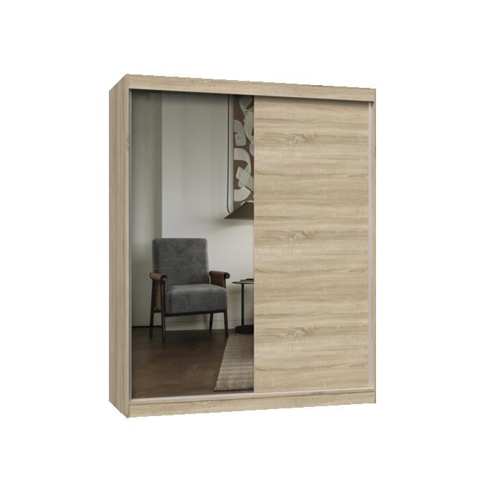 Iga 160 ab - armoire à 2 portes coulissantes - 1 miroir - l. 120 cm - sonoma