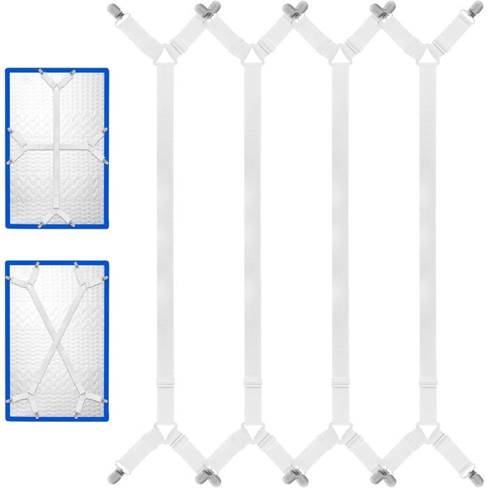 Attache Drap Housse 4 Pièces Tendeur Drap Housse Tendeur Drap 70-280Cm Pince Drap Housse Matelas Tendeurs De Draps Angulaires Avec